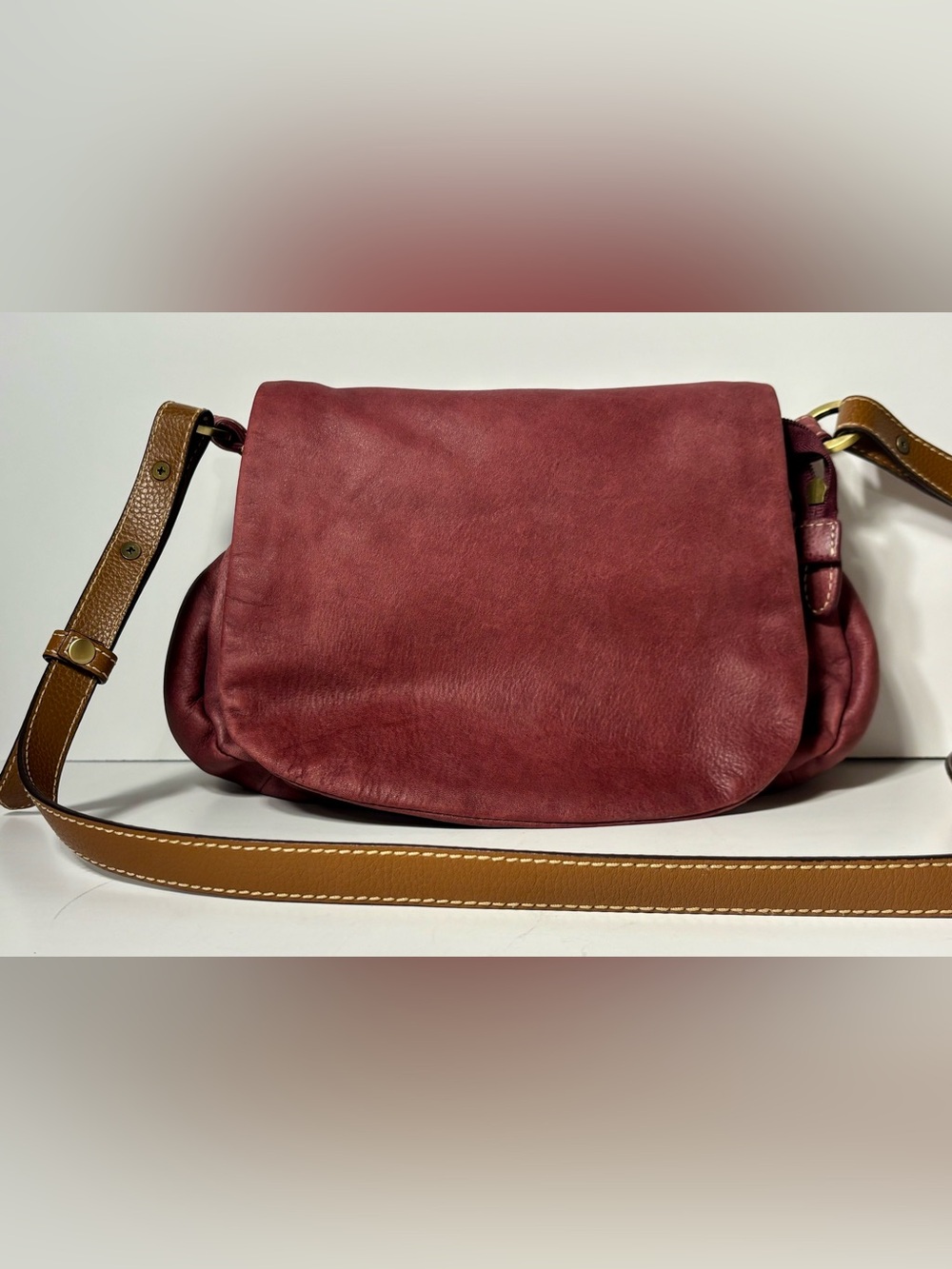 Coldwater Creek | Genuine Burgundy Leather Crossbody